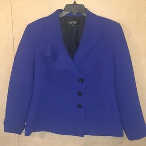 Royal Blue Kasper Jacket with Ruffle lapel